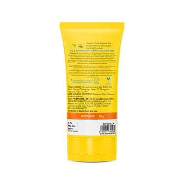 Mamaearth Vitamin C Daily Glow Sunscreen with Vitamin C & Turmeric for Sun Protection & Glow | SPF 50 & PA++++ Protection | No White Cast | Lightweight & Non-Sticky | Brightens Skin | For All Skin Types | 50 g